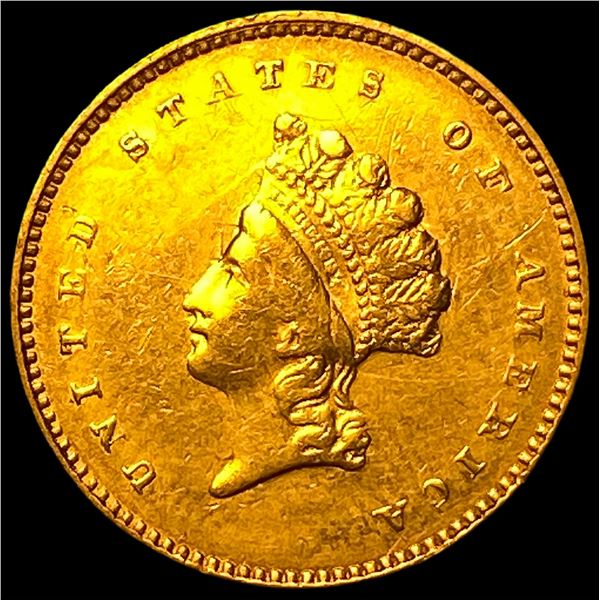 1854 Gold $1 Indian Head Type 2 CHOICE AU