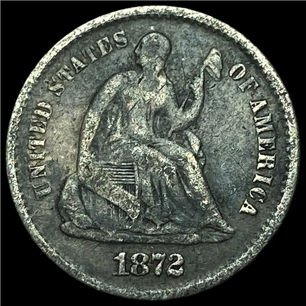 1872-S Silver Half Dime LIGHTLY CIRCULATED