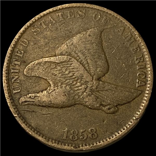1858 Copper-Nickel Flying Eagle Cent NEARLY  UNCIRCULATED