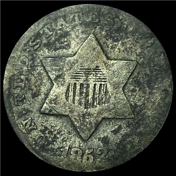 1852 Silver Three-Cent Piece LIGHTLY  CIRCULATED