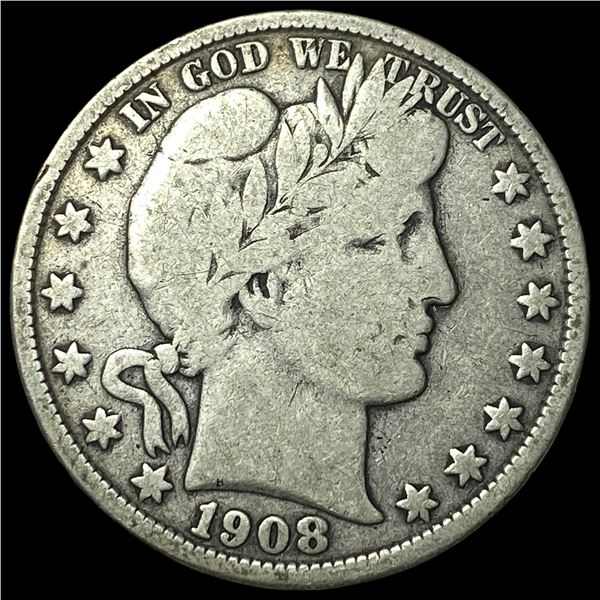 1908-O Silver Barber Half Dollar LIGHTLY  CIRCULATED
