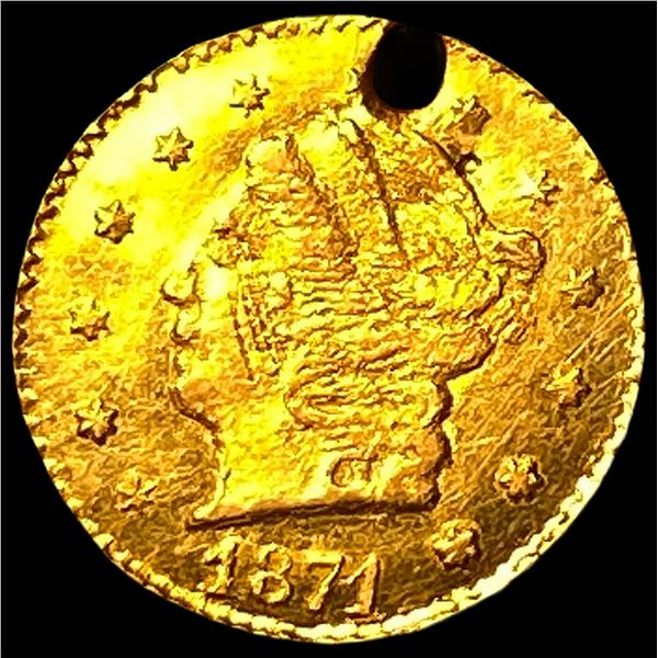 1871 California Gold 1/4 Dollar Token HIGH  GRADE
