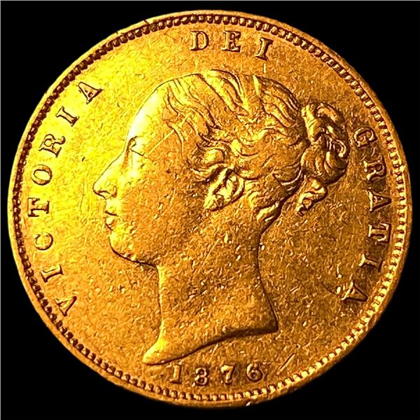 1876 Gold Sovereign Victoria Shield CLOSELY  UNCIRCULATED