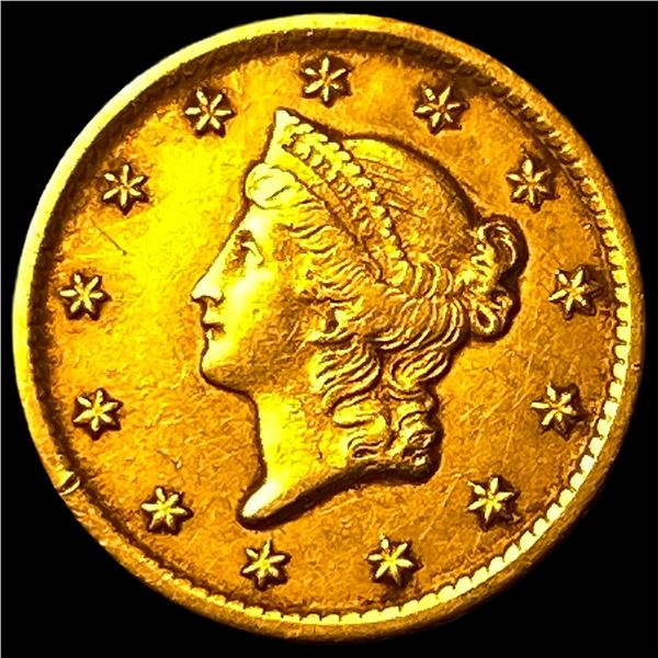 1853-O Gold $1 Liberty Head CHOICE AU