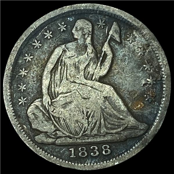 1838 Silver Half Dime LIGHTLY CIRCULATED