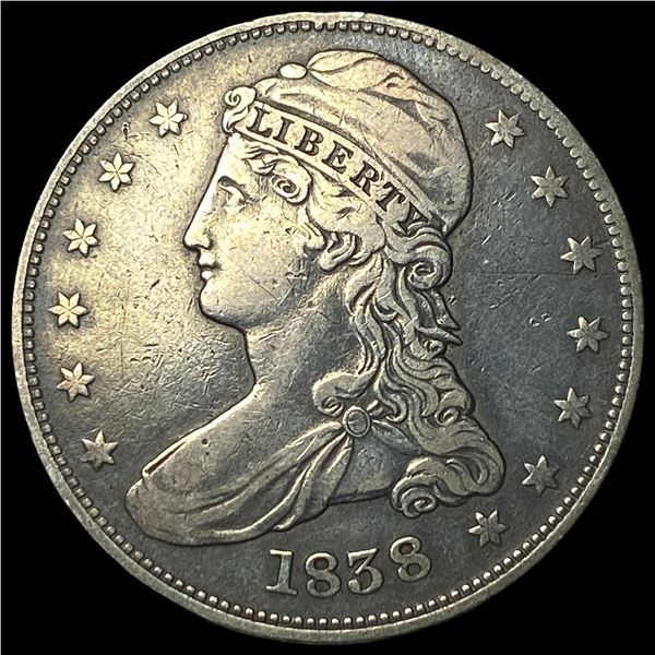 1838 Silver Half Dollar (Capped Bust) NEARLY  UNCIRCULATED