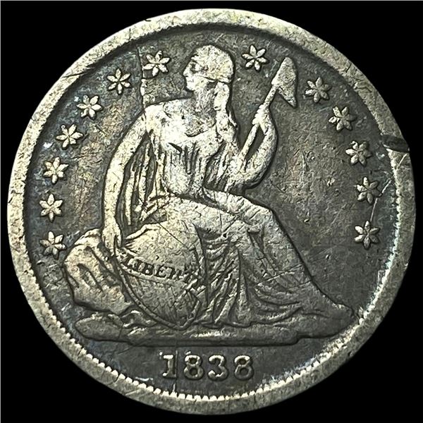 1838 Seated Liberty Dime LIGHTLY CIRCULATED