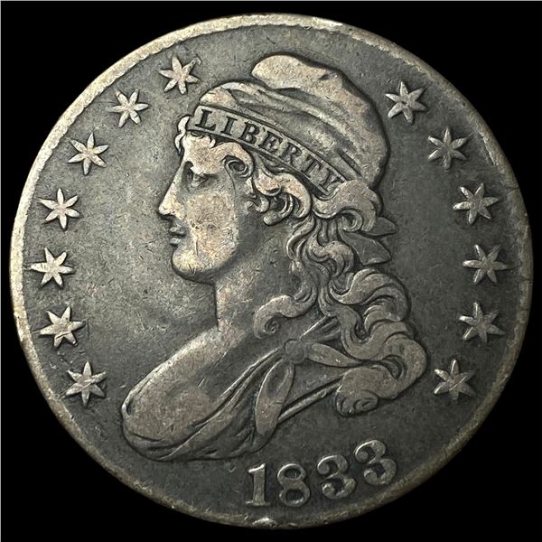 1833 Capped Bust Half Dollar NEARLY  UNCIRCULATED