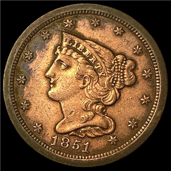 1851 Braided Hair Half Cent UNCIRCULATED