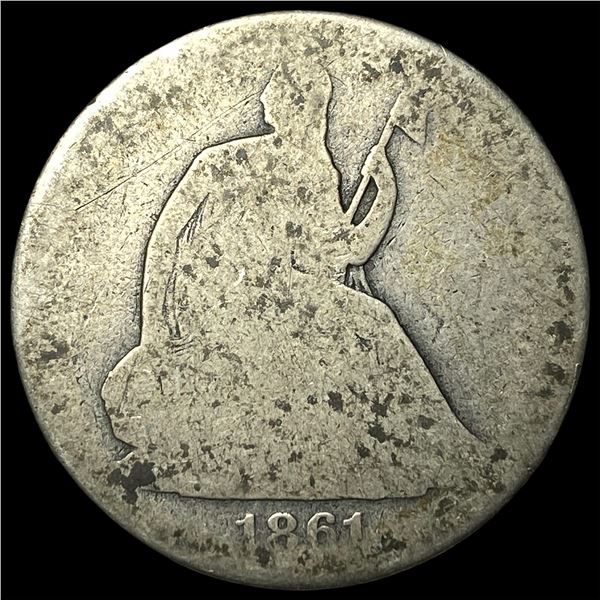 1861 Silver Seated Liberty Quarter NICELY  CIRCULATED