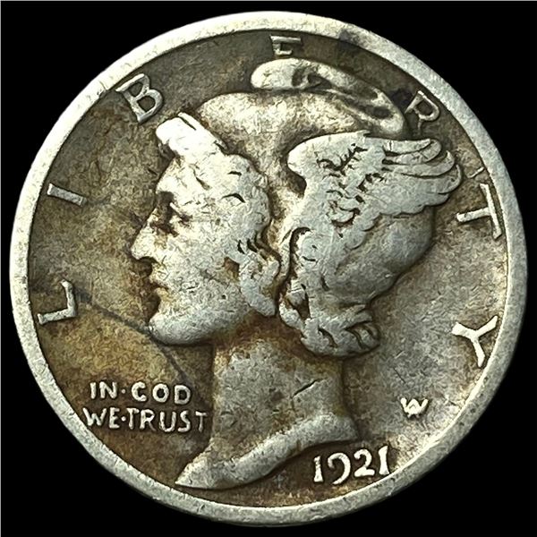 1921-D Silver Mercury Dime LIGHTLY CIRCULATED