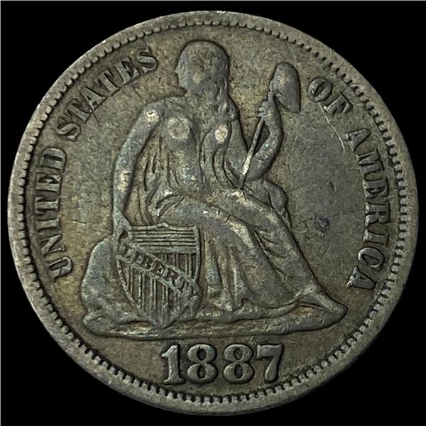 1887 Seated Liberty Dime LIGHTLY CIRCULATED
