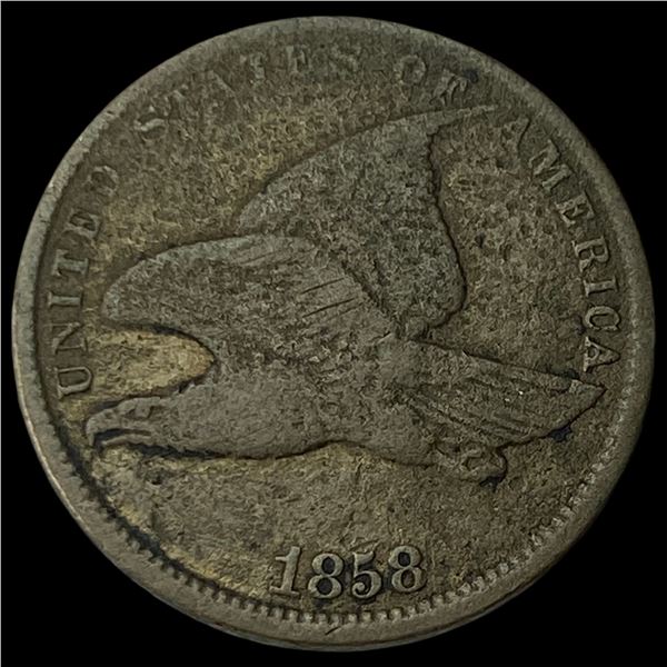 1858 Copper-Nickel Flying Eagle Cent NEARLY  UNCIRCULATED