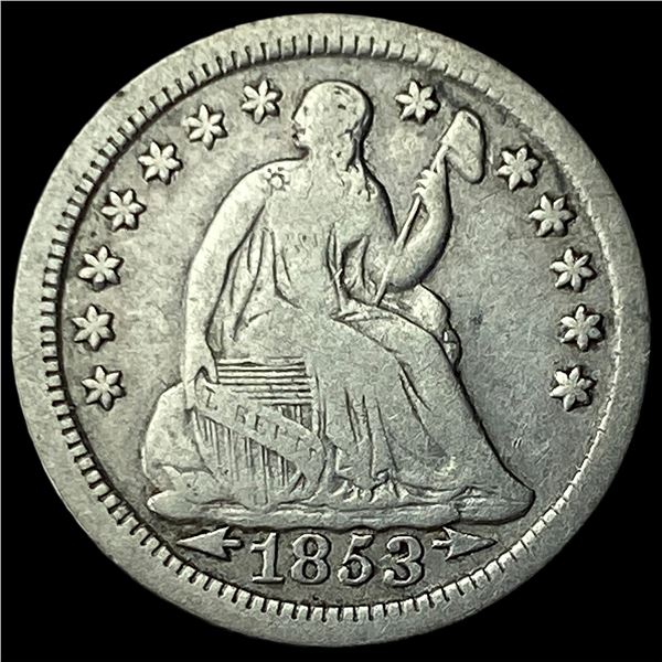 1853 Arrows Seated Liberty Half Dime NEARLY  UNCIRCULATED