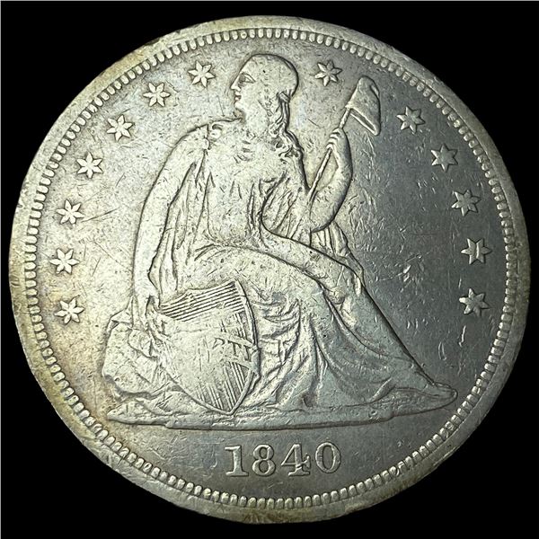 1840 Silver Seated Liberty Dollar LIGHTLY  CIRCULATED