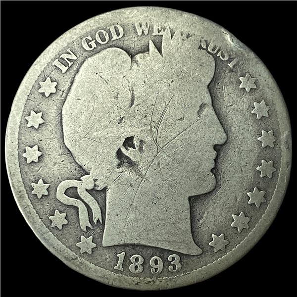 1893-S Silver Barber Half Dollar LIGHTLY  CIRCULATED