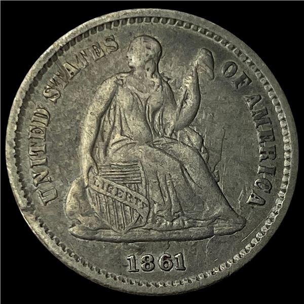 1861 Silver Half Dime CLOSELY UNCIRCULATED