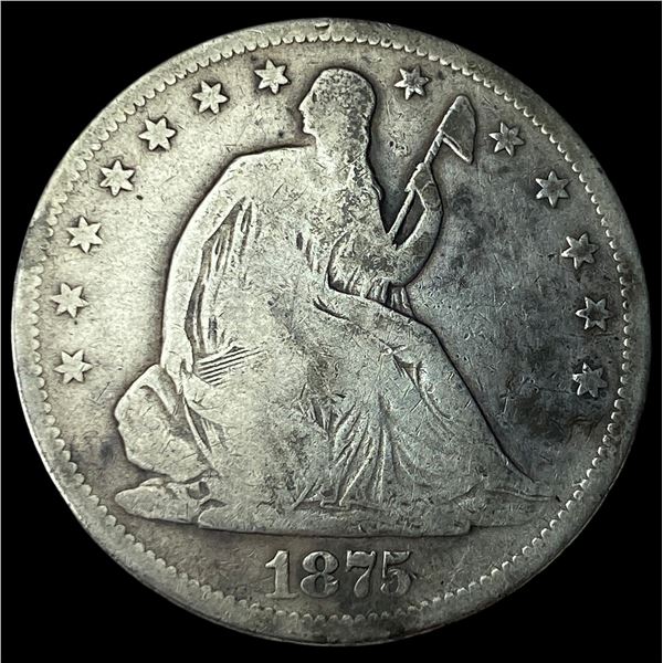 1875-S Silver Half Dollar (Seated Liberty)  NICELY CIRCULATED