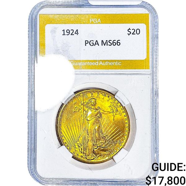 1924 $20 Gold Double Eagle PGA MS66