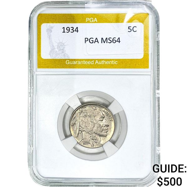 1934 Buffalo Nickel PGA MS64
