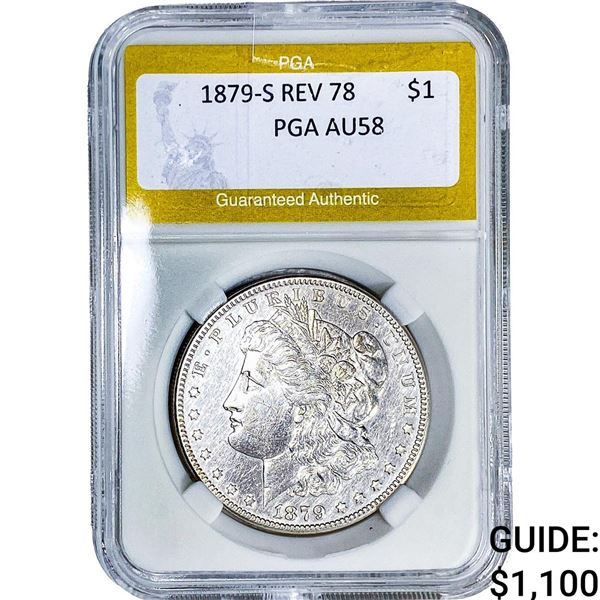 1879-S Rev 78 Morgan Silver Dollar PGA AU58