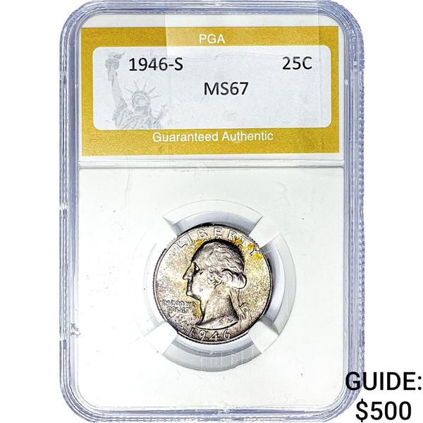 1946-S Washington Silver Quarter PGA MS67