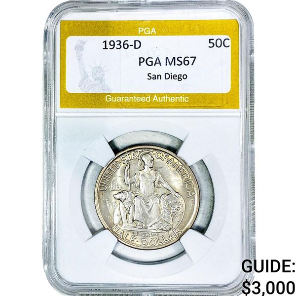 1936-D San Diego Half Dollar PGA MS67