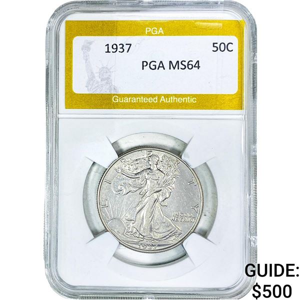 1937 Walking Liberty Half Dollar PGA MS64