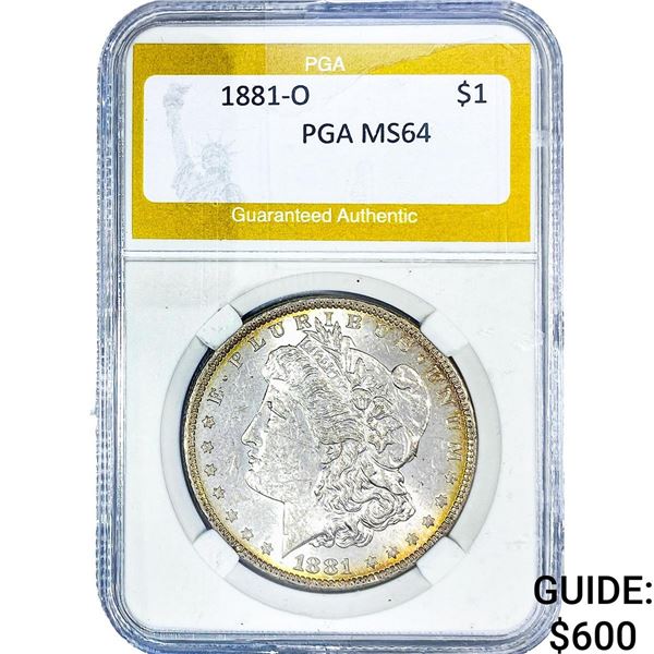 1881-O Morgan Silver Dollar PGA MS64
