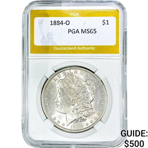 1884-O Morgan Silver Dollar PGA MS65