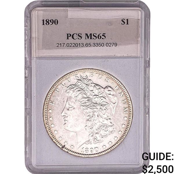 1890 Morgan Silver Dollar PCS MS65