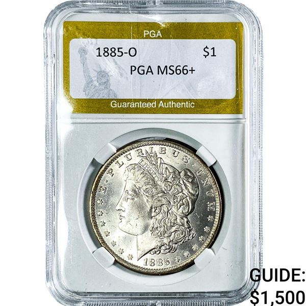 1885-O Morgan Silver Dollar PGA MS66+