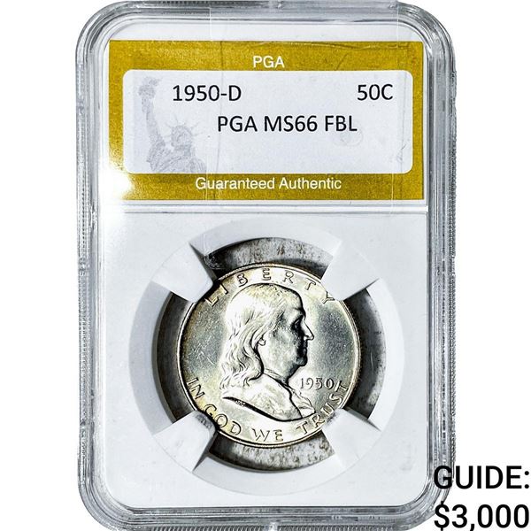 1950-D Franklin Half Dollar PGA MS66 FBL