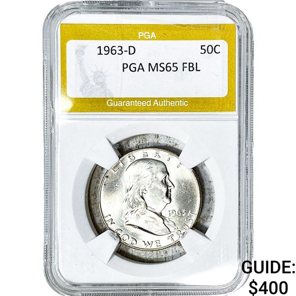 1963-D Franklin Half Dollar PGA MS65 FBL