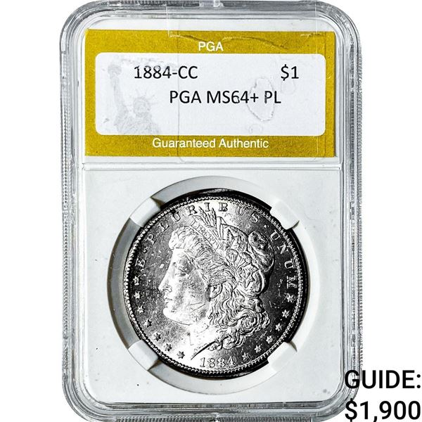 1884-CC Morgan Silver Dollar PGA MS64+ PL