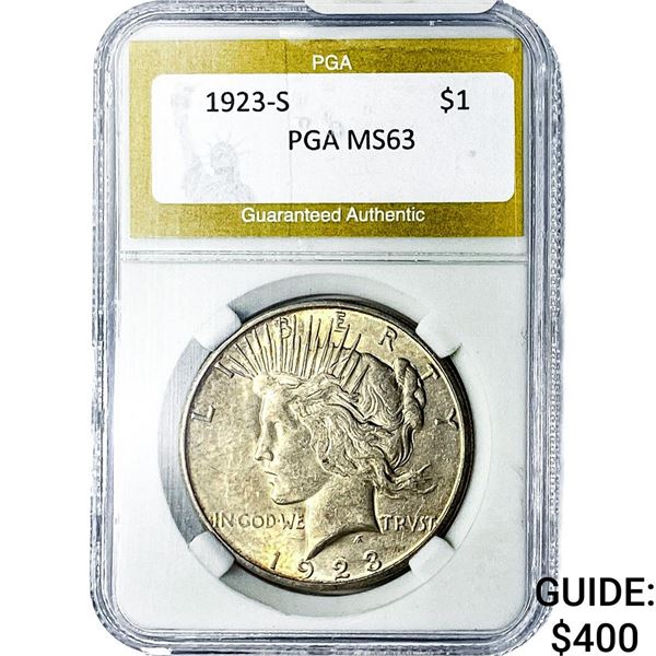 1923-S Silver Peace Dollar PGA MS63