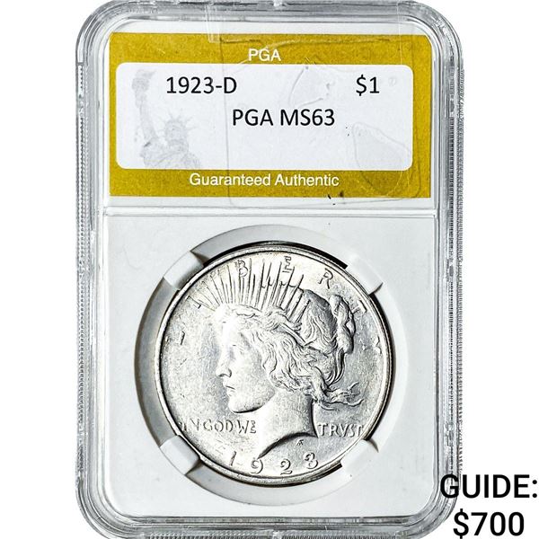 1923-D Morgan Silver Dollar PGA MS63