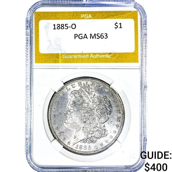 1885-O Morgan Silver Dollar PGA MS63