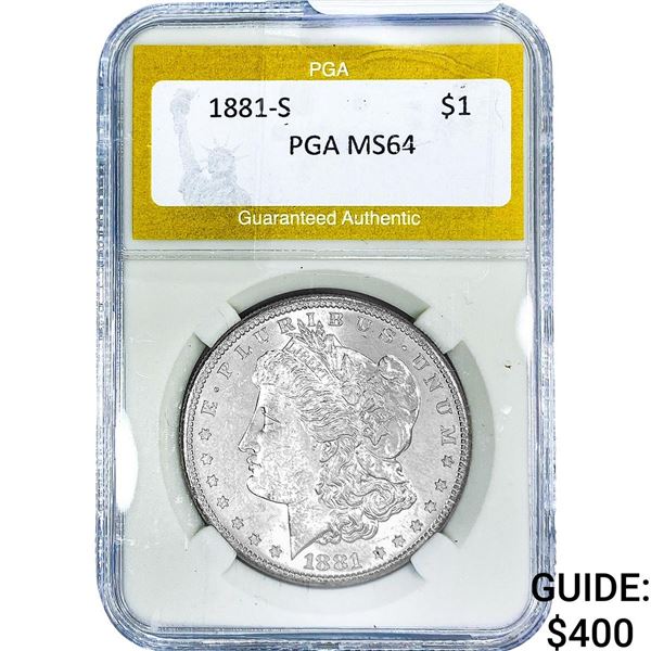 1881-S Morgan Silver Dollar PGA MS64