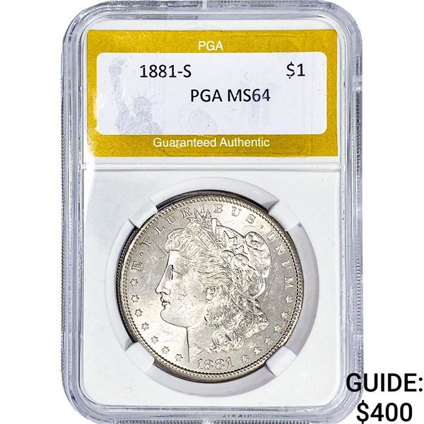 1881-S Morgan Silver Dollar PGA MS64