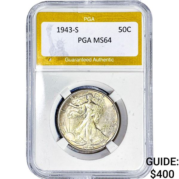 1943-S Walking Liberty Half Dollar PGA MS64