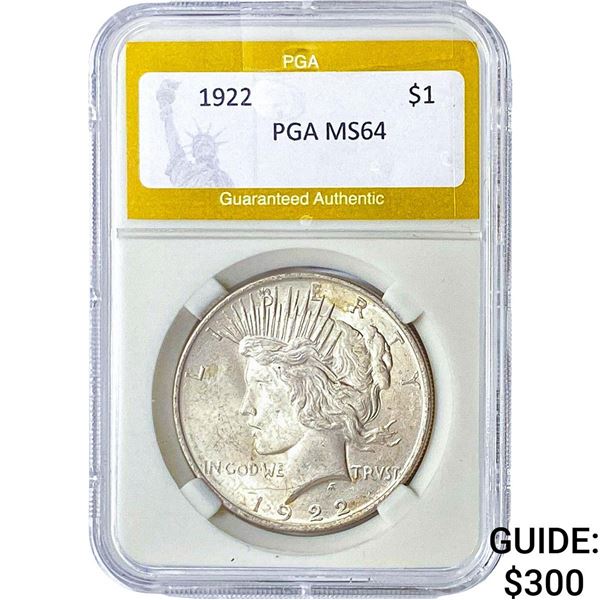 1922 Silver Peace Dollar PGA MS64
