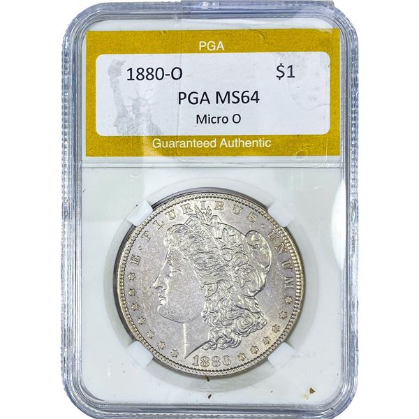 1880-O Morgan Silver Dollar PGA MS64 Micro O