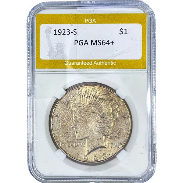 1923-S Silver Peace Dollar PGA MS64+