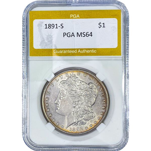 1891-S Morgan Silver Dollar PGA MS64