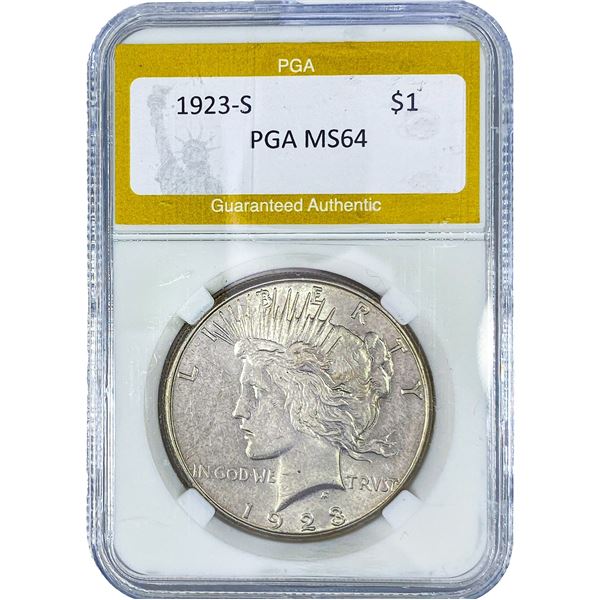 1923-S Silver Peace Dollar PGA MS64