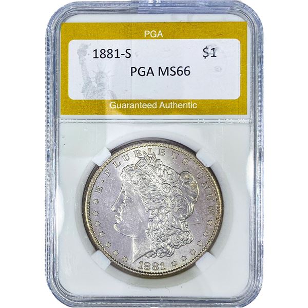 1881-S Morgan Silver Dollar PGA MS66