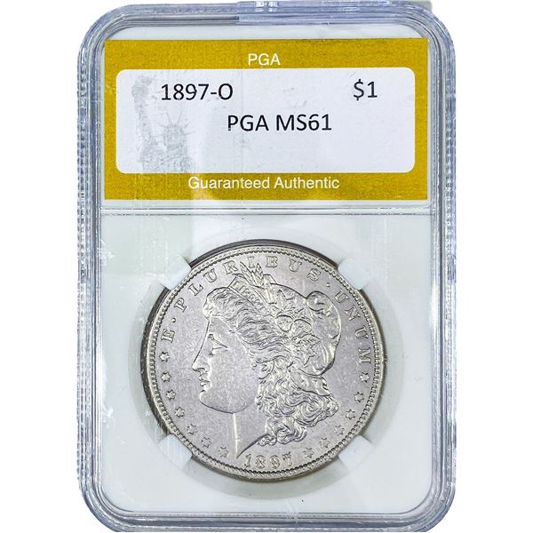 1897-O Morgan Silver Dollar PGA MS61
