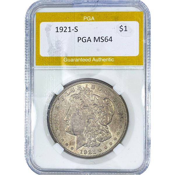 1921-S Morgan Silver Dollar PGA MS64