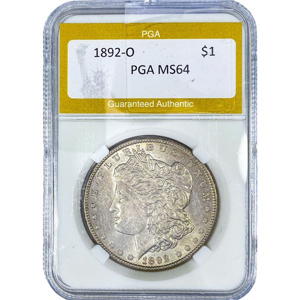 1892-O Morgan Silver Dollar PGA MS64
